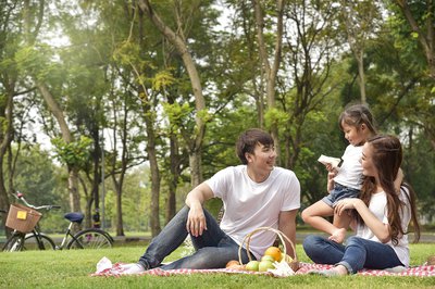 family activities or happy garden concept